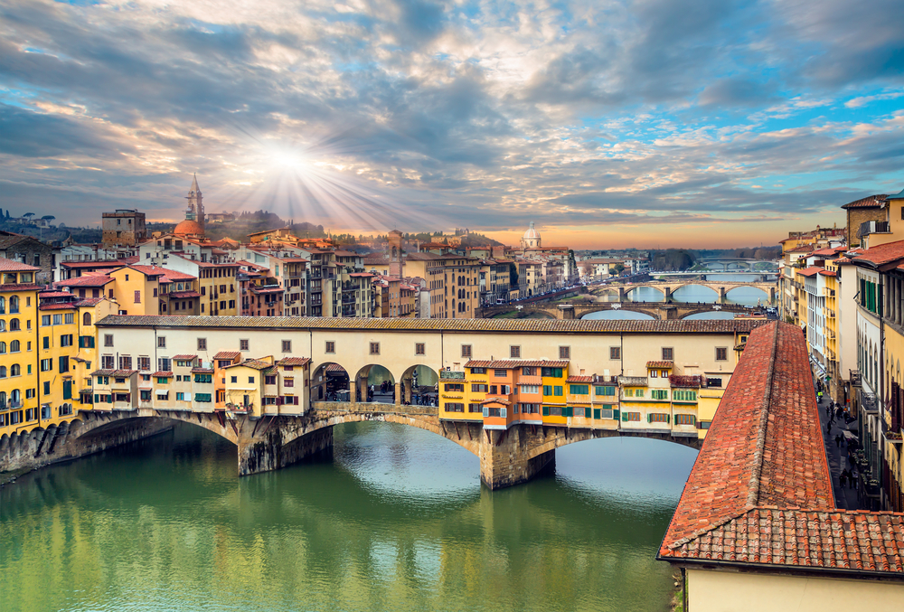 Ponte Vecchio over Arno river in Florence, Italy